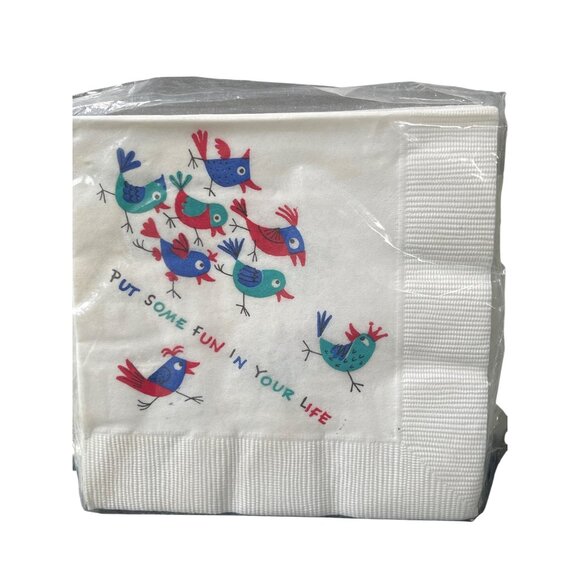 Vintage 15 Rust Craft Brownie Beverage Napkins With Fun Life Bird Estate NEW NOS - Picture 1 of 4